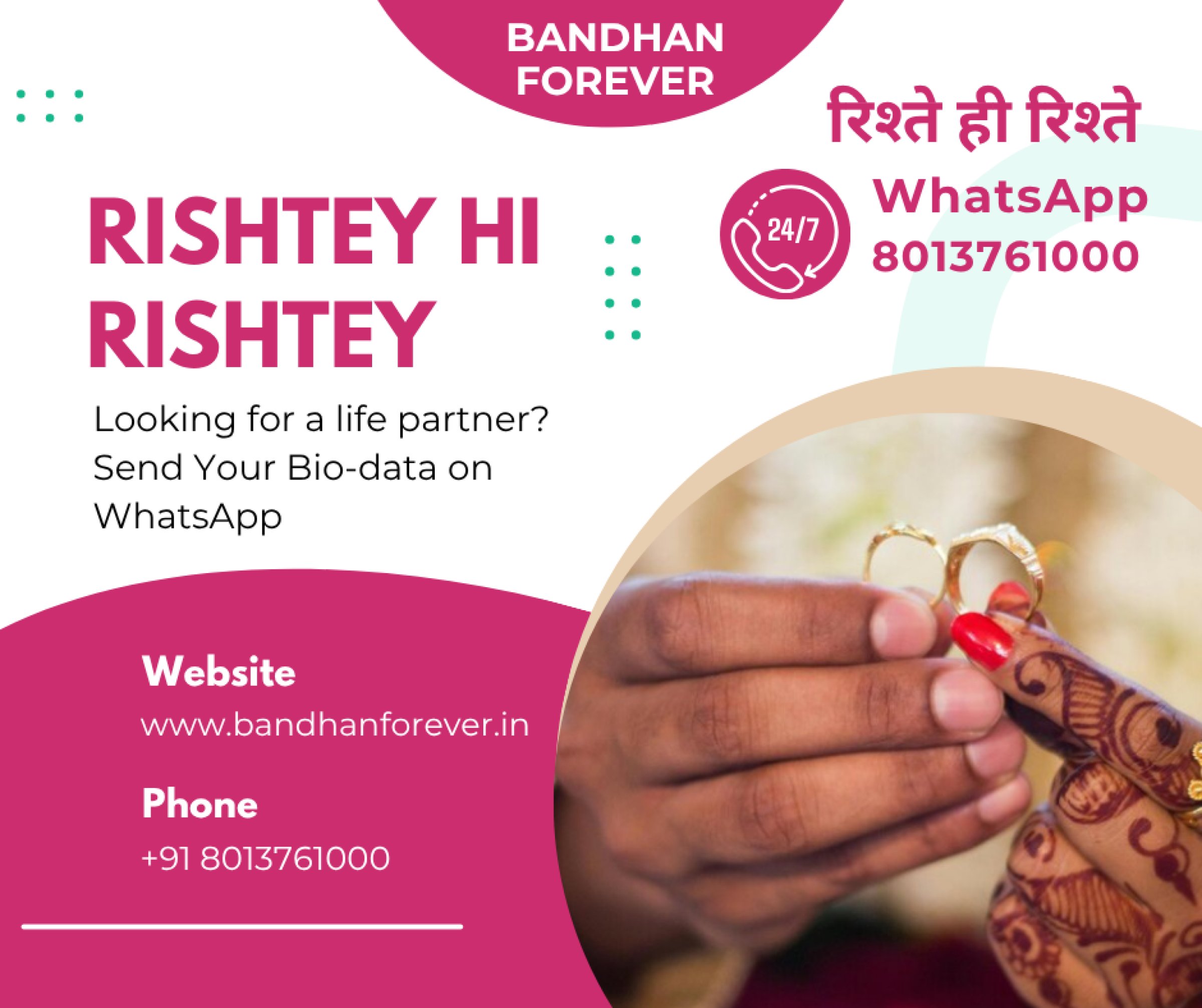 Bandhan Forever - Trusted Indian Matrimonial Service | Rishtey Hi Rishtey